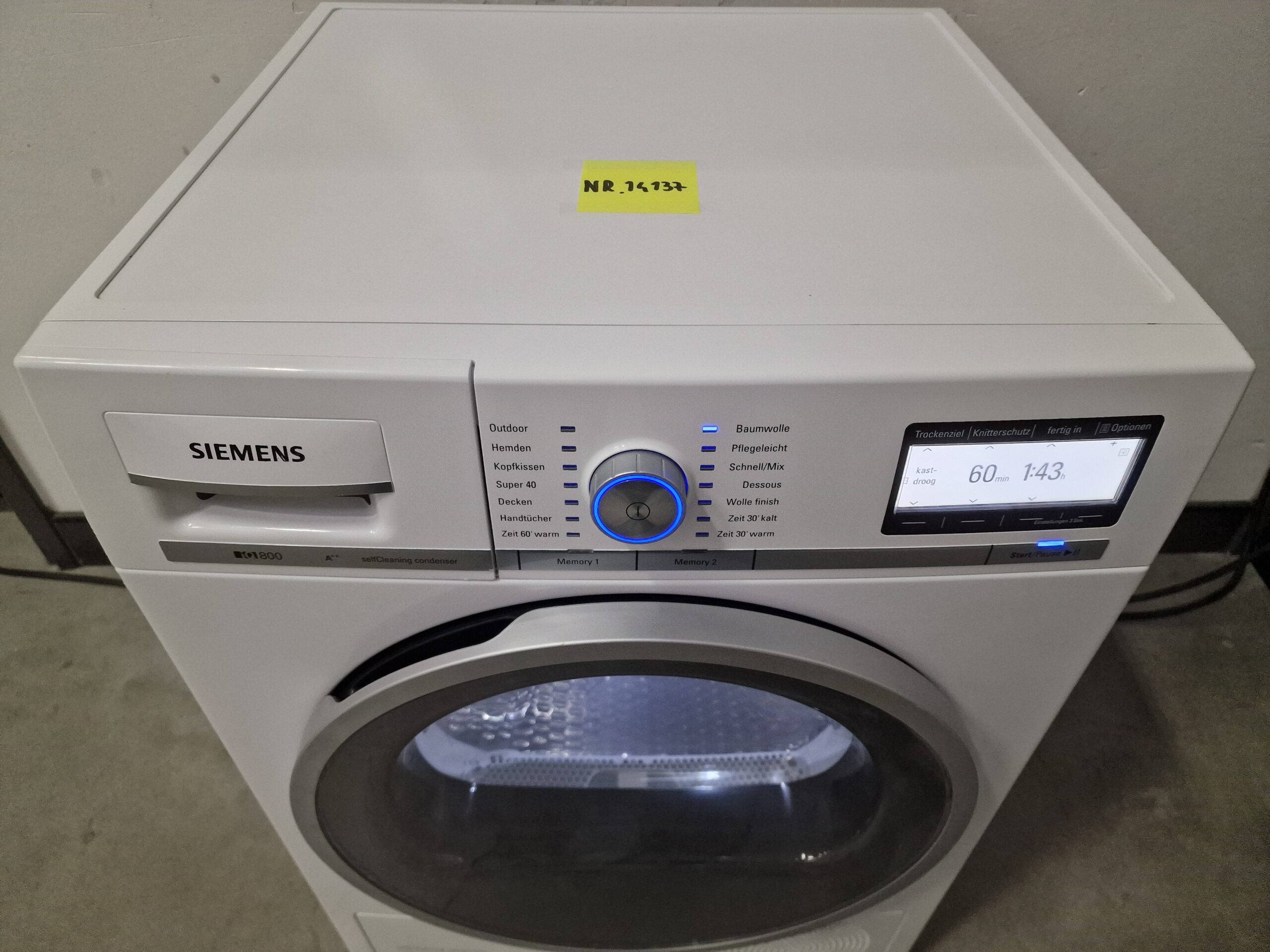 Siemens WT47Y701 IQ800 Warmtepompdroger 8 kg A++ - Afbeelding 3