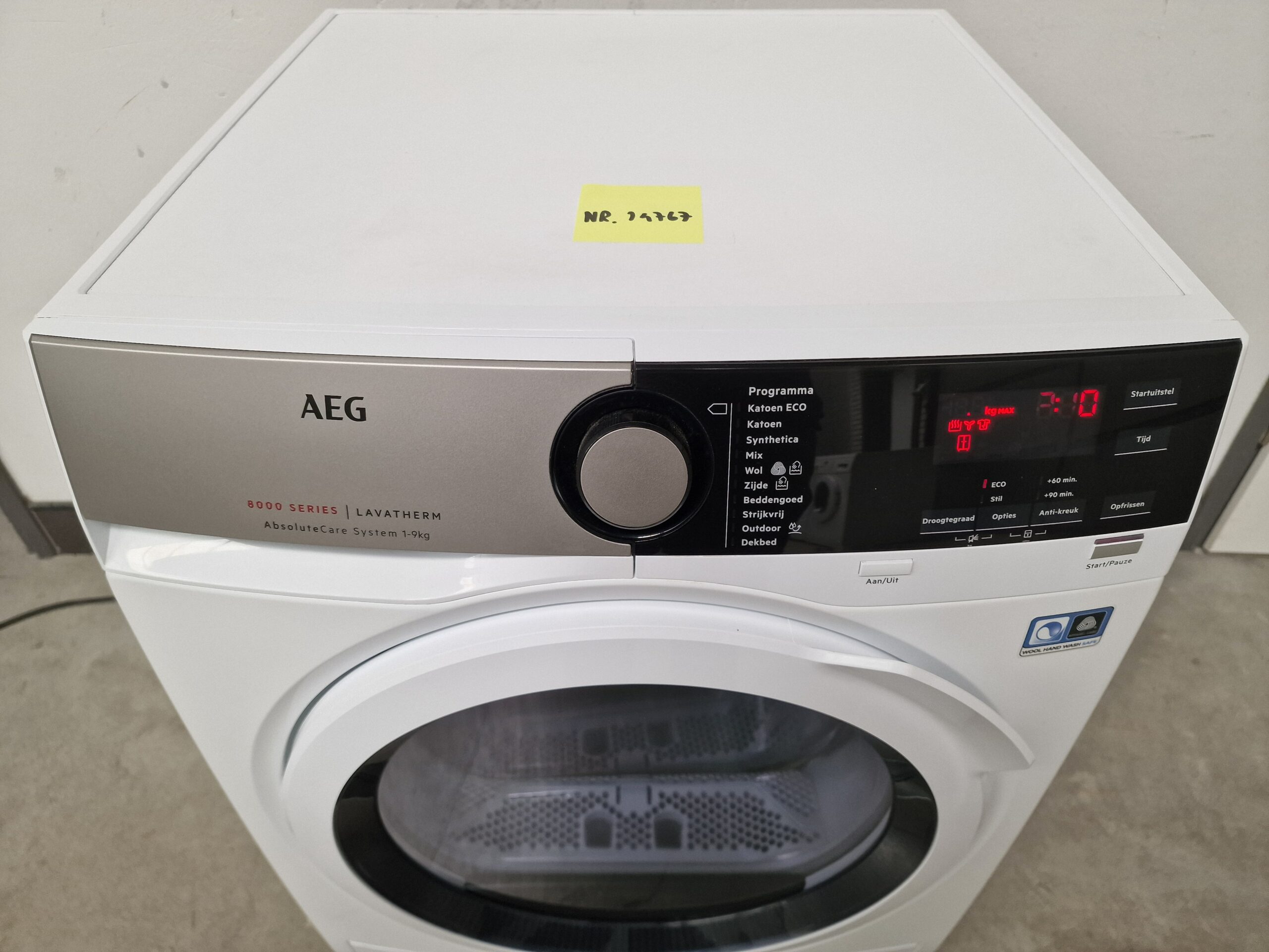 AEG T8DE95EW Serie 8000 Warmtepompdroger 9 kg A++ - Afbeelding 3